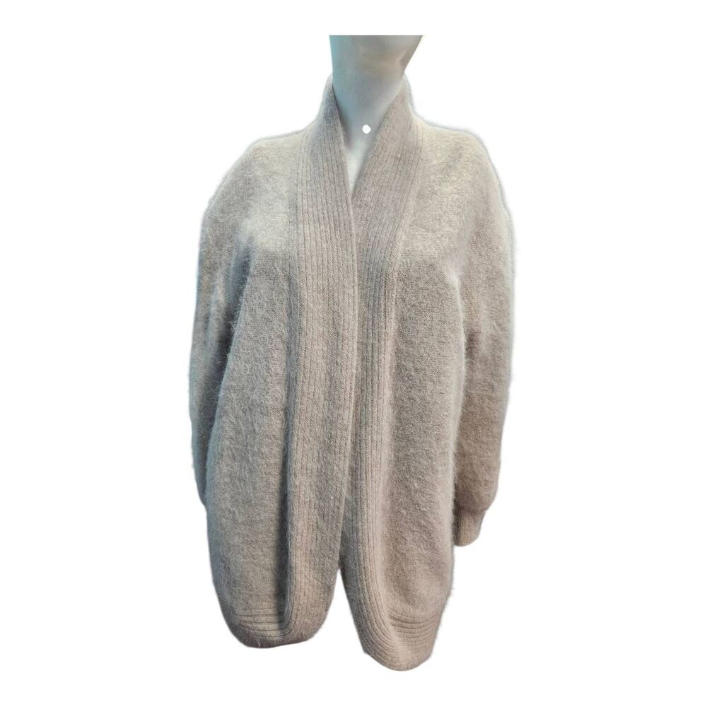 Jamie Angora Blend Cardigan Sweater Womens Medium  Rabbit Hair Wool - Picture 2 of 11